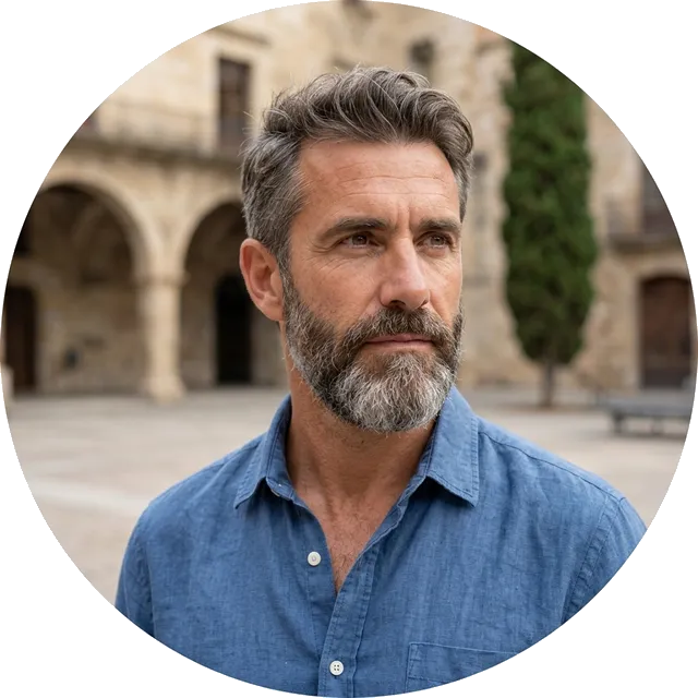 Servicio Fontanero 24 | Home | Sección Testimonio | Jordi Martínez | Jordi en las calles de Cataluña con camisa azul